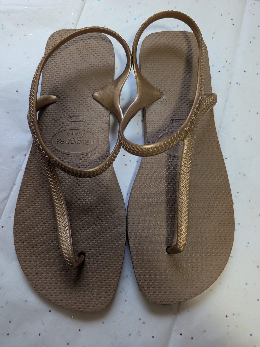 Havaianas Metallic Bronze T-Strap Sandals